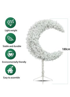 SINCHER Ramadan Crescent Moon Tree Decor - 180CM PVC Artificial Decorative Tree for Eid al-Fitr, Islamic Home & Garden Decor (White)  - Image 2