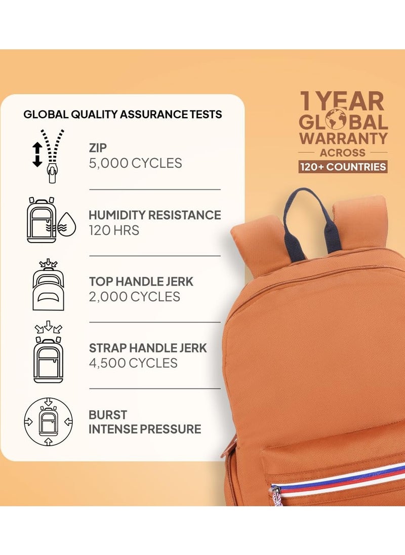 AMERICAN TOURISTER American Tourister Carter, 28L Volume College and Office Laptop Backpack with Front Organizer and Spacious Interiors for Men & Women - Ginger  - Image 5