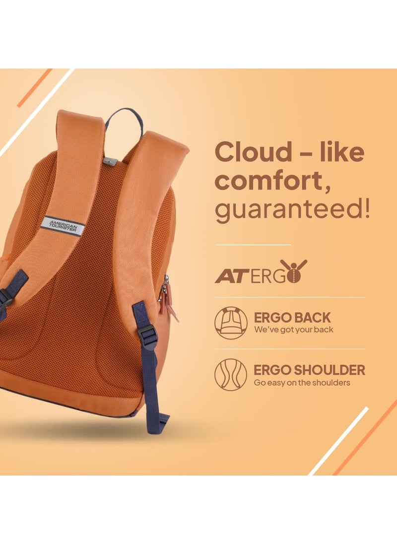 AMERICAN TOURISTER American Tourister Carter, 28L Volume College and Office Laptop Backpack with Front Organizer and Spacious Interiors for Men & Women - Ginger  - Image 3