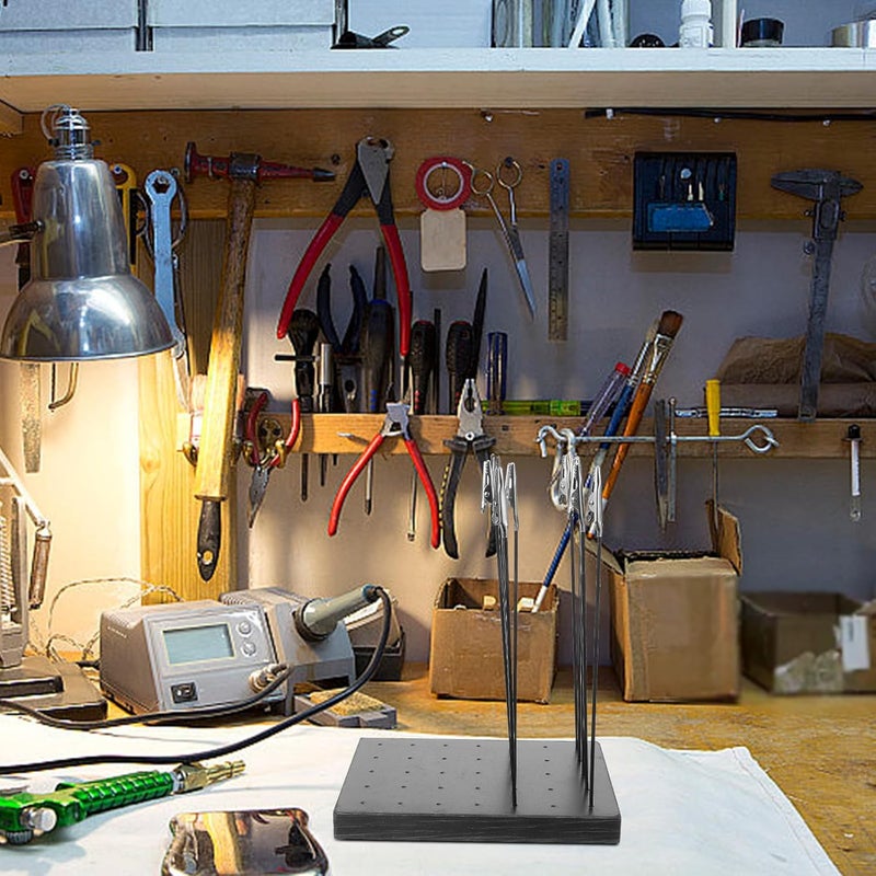 قاعدة ماسك رش الطلاء الكبيرة من البلاستيك والمعدن من Beavorty مع 10 مشابك تلوين DIY لطلاء النماذج وملحقات الحرف اليدوية، مناسبة للهواة وصانعي النماذج - Image 5