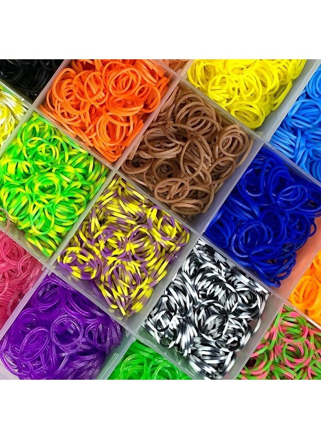E Shopping - E Shopping® Kids Rainbow Rubber Bands for Bracelets Kit with Case 4200 Loom Bands DIY Crafting Bracelet Making Kit Gifts for Boys Girls - Image 1