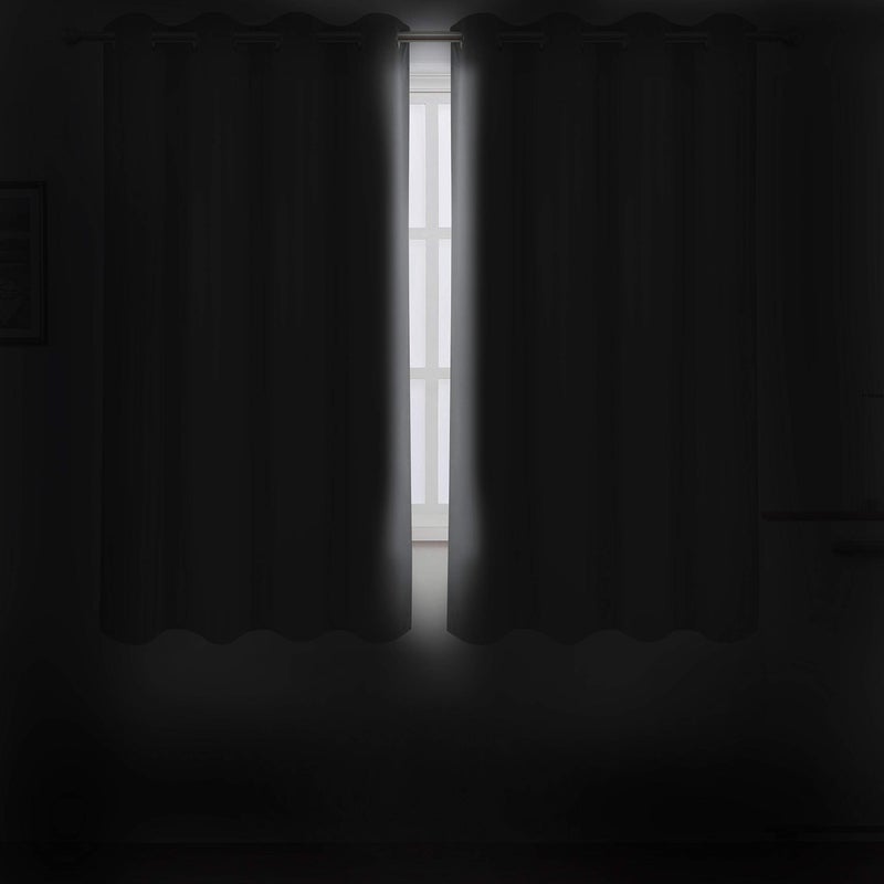 LEMOMO Grey Blackout Curtains/52 x 72 Inch/Set of 2 Panels Thermal Insulated Room Darkening Curtains for Bedroom - Image 3