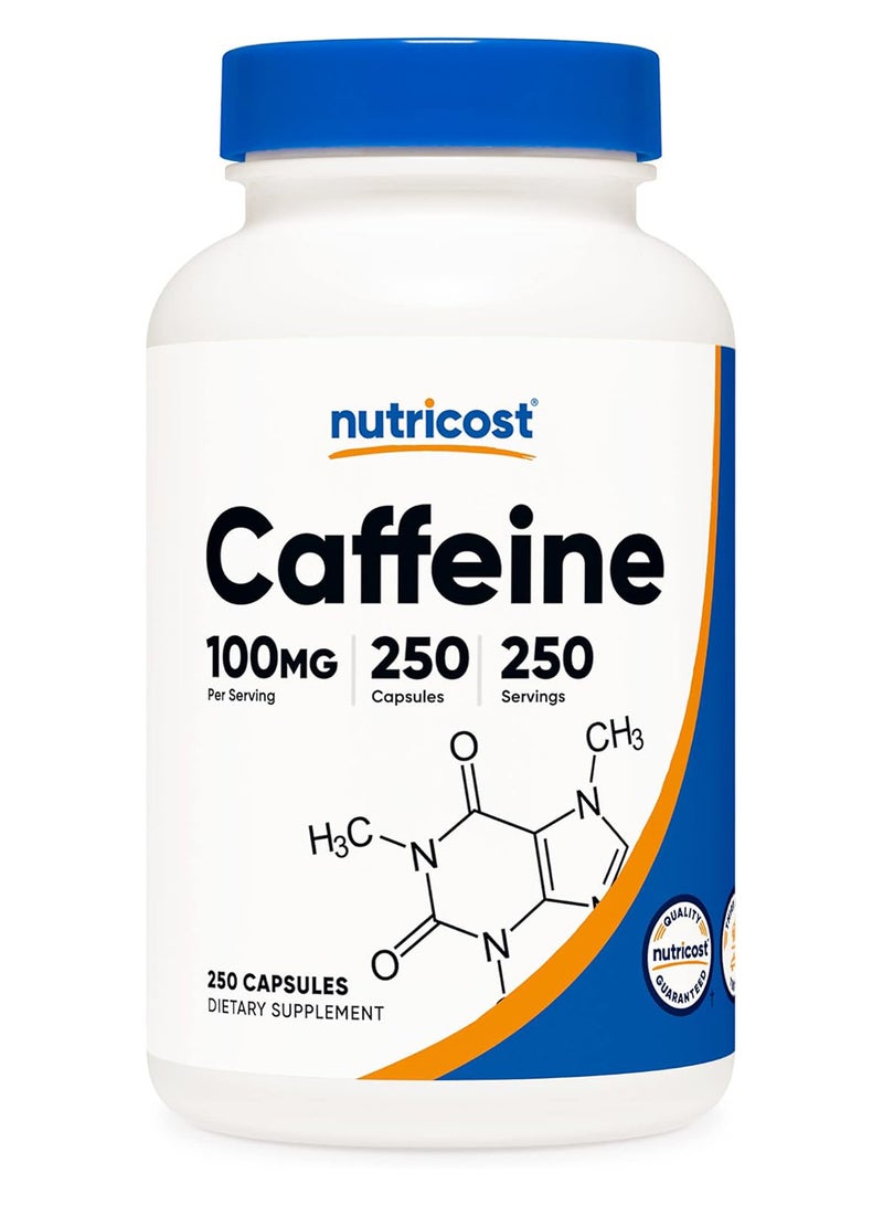 Nutricost حبوب الكافيين 100 ملجم 250 كبسولة - Image 1