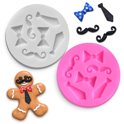 2 Pcs Bow Tie Chocolate Mold Bow Tie Silicone Mold for Chocolate Great for Cake Cupcake Decoration 2 Diameter Pop Molds for Birthday Candy Baking Easy to Use and Clean Dishwasher Safe