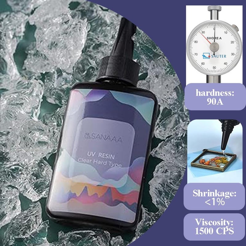 SANAAA Thin Type UV Resin 100g One Minute Fast Curing Clear Hard Type for Polymer Clay Seal, Tumbler, Pen, DIY Earring Pendant Jewelry Making - Image 2