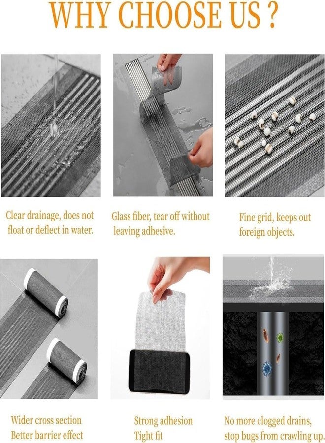 SITSRA Self Adhesive Mesh Roll for Kitchen Sink Strainer Disposable Hair Catcher Shower Drain Mesh Stickers Cuttable PVC Shower Drain Cover Hair Catcher for Any Length - Image 3