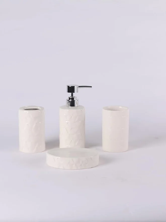 أوركيد 4-Piece Ceramic Bath Set D50060 White