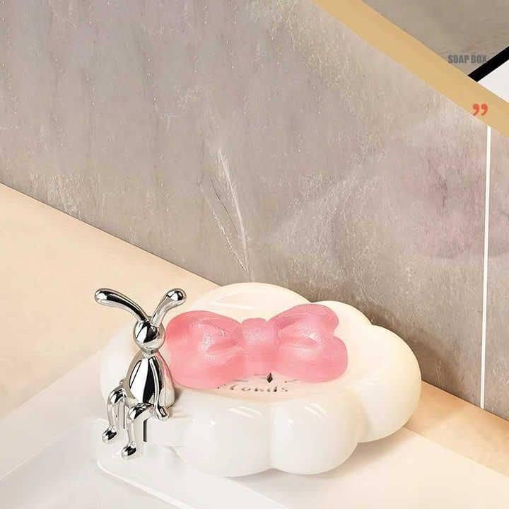 SHOPECOM Cloud Shape Soap Box for Home Kitchen Wash Basin Sink Bathroom Soap Bar Case Tray Shower Soap Dish Plastic Soap Holder Stand Shower Soap Dish (Pack of 1) - Image 2