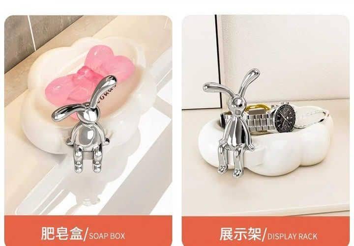 SHOPECOM Cloud Shape Soap Box for Home Kitchen Wash Basin Sink Bathroom Soap Bar Case Tray Shower Soap Dish Plastic Soap Holder Stand Shower Soap Dish (Pack of 1) - Image 4