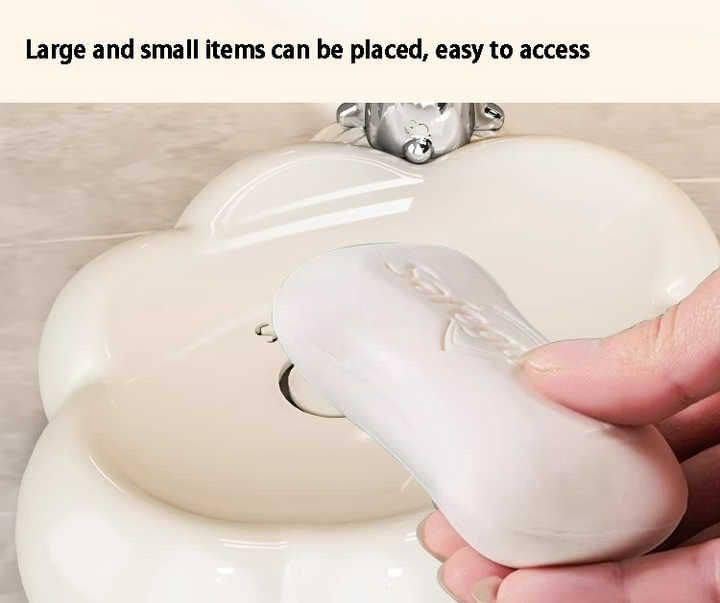 SHOPECOM Cloud Shape Soap Box for Home Kitchen Wash Basin Sink Bathroom Soap Bar Case Tray Shower Soap Dish Plastic Soap Holder Stand Shower Soap Dish (Pack of 1) - Image 3