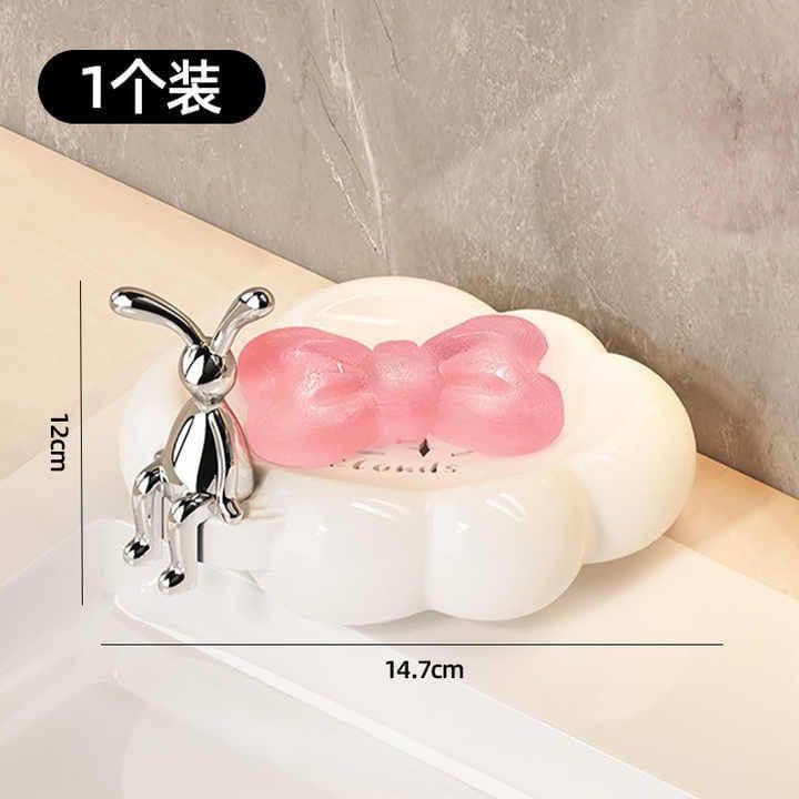 SHOPECOM Cloud Shape Soap Box for Home Kitchen Wash Basin Sink Bathroom Soap Bar Case Tray Shower Soap Dish Plastic Soap Holder Stand Shower Soap Dish (Pack of 1) - Image 5