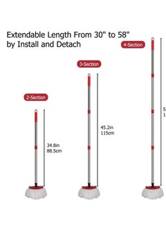 Zalcoon 3 Spin Mop Heads Replacement, Handle & Base Compatible with Vileda Easy Wring / O cedar, Dust Mop Head Replacement for Floor Cleaning, ,Triangle Shape (White)  - Image 2
