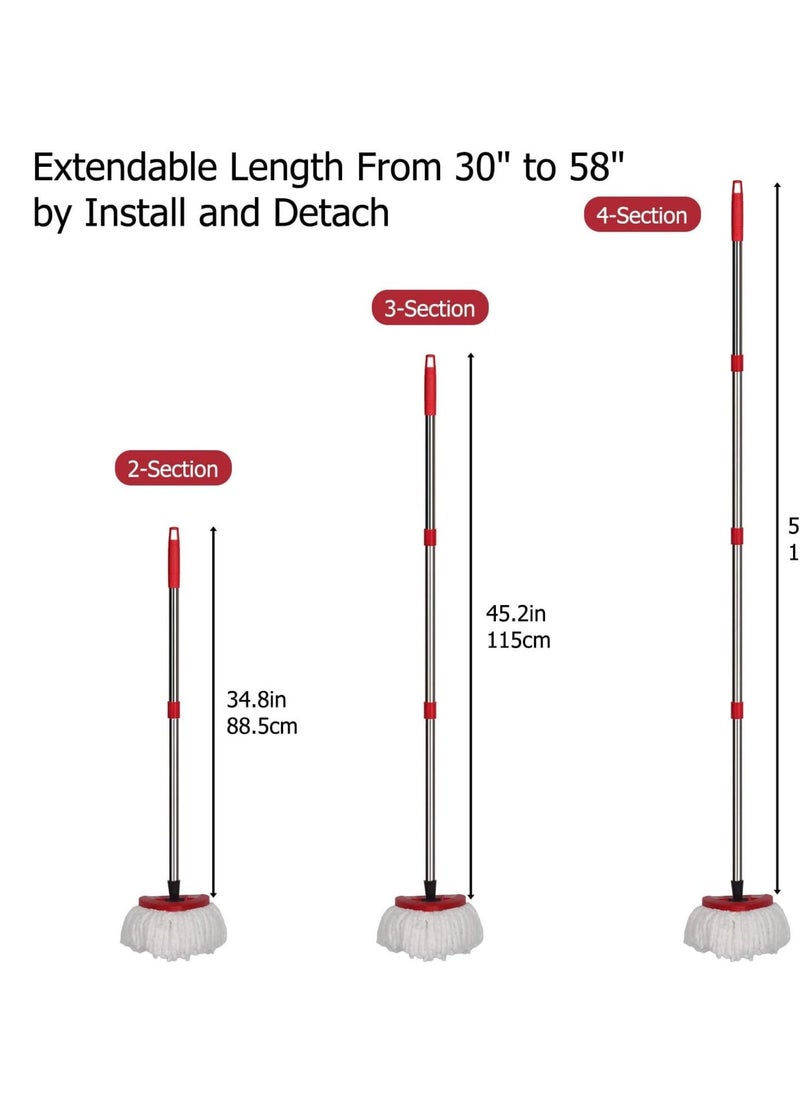 Zalcoon - 3 Spin Mop Heads Replacement, Handle & Base Compatible with Vileda Easy Wring / O cedar, Dust Mop Head Replacement for Floor Cleaning, ,Triangle Shape (White) - Image 1