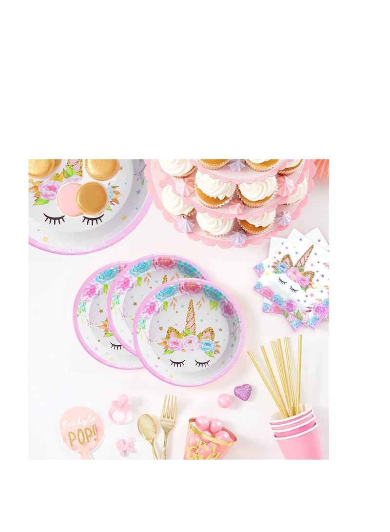 SYOSI Birthday Party Supplies, for Unicorn Birthday Decorations for Girls, Party Supplies Set, for Unicorn Plates and Napkins, Unicorn Theme Party Decoration, for Girls and Baby Shower  - Image 5