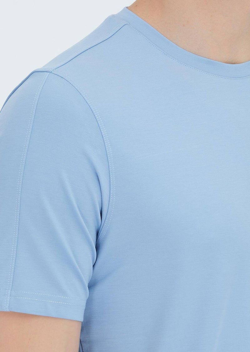 RAMSEY Light Blue Plain T-Shirt - Image 4