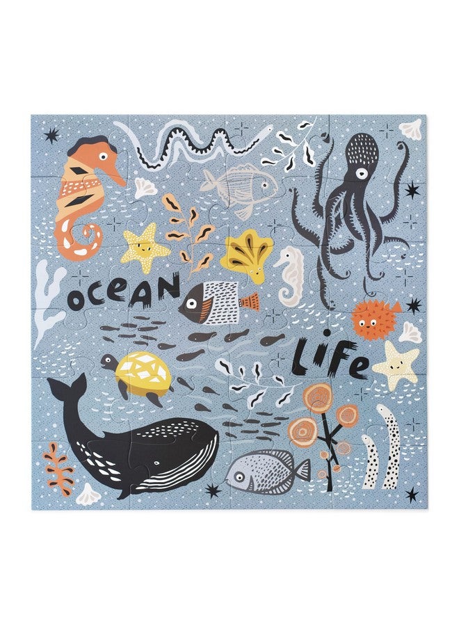 وي جاليري أحجية قاع المحيط من وي جاليري - أحجية صور كبيرة على الأرض للأطفال الصغار - ألعاب حسية تعزز التطور المعرفي والحركي - ألعاب تعليمية مستدامة للأطفال - (24 قطعة، 2 × 2 قدم) - Image 1