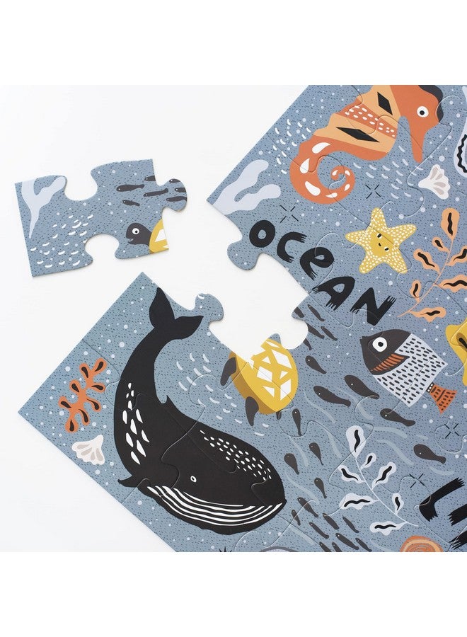 وي جاليري أحجية قاع المحيط من وي جاليري - أحجية صور كبيرة على الأرض للأطفال الصغار - ألعاب حسية تعزز التطور المعرفي والحركي - ألعاب تعليمية مستدامة للأطفال - (24 قطعة، 2 × 2 قدم) - Image 4