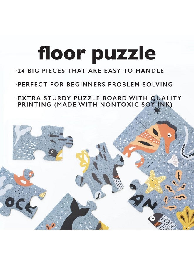 وي جاليري أحجية قاع المحيط من وي جاليري - أحجية صور كبيرة على الأرض للأطفال الصغار - ألعاب حسية تعزز التطور المعرفي والحركي - ألعاب تعليمية مستدامة للأطفال - (24 قطعة، 2 × 2 قدم) - Image 3