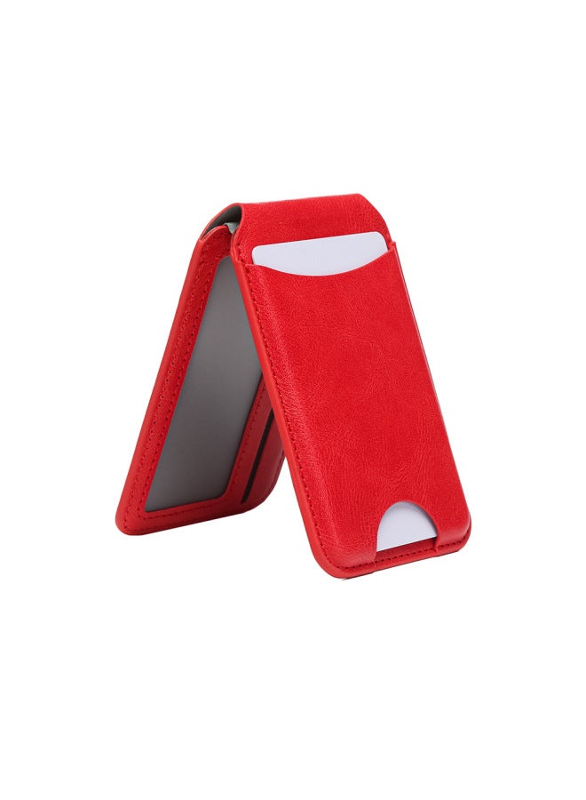 For Apple 16pro Max Mobile Phone Folding Hinge Magsafe Holder Card Holder Wallet Magnetic Card Holder Back Sticker-Specification:Red - Image 1