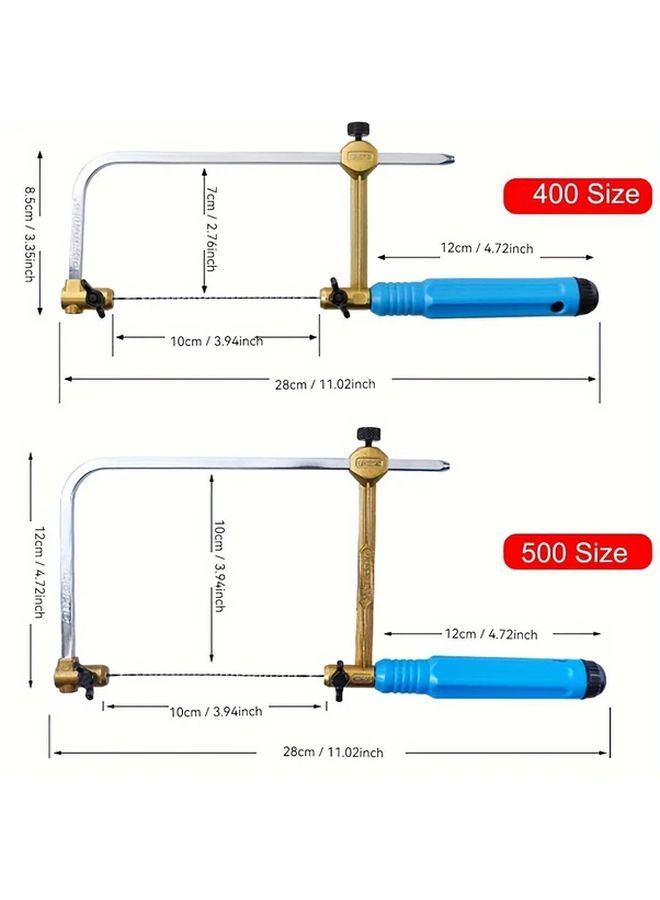 Japanese Coping Frame Hand Saw Set With 8 Different Size Replacement Blanks 400 Size Color Metal U Shaped DIY Woodworking And Craft Tool Precision Edges For Sharp Saws Ideal For Woodwork Projects - Image 4