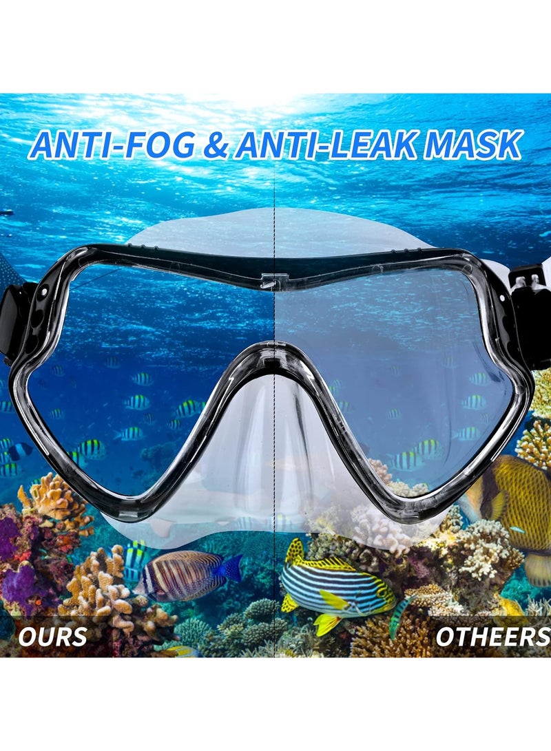 AROAQ Dry Snorkel Set Adults Professional,Anti-fog Diving Mask 180° Panoramic Ultra-Clear Snorkel Mask Anti-leak Diving Tube Set Free Breath Scuba Diving Goggle Adjustable for Men Women - Image 2