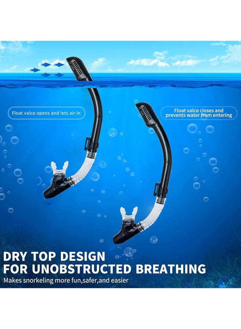AROAQ Dry Snorkel Set Adults Professional,Anti-fog Diving Mask 180° Panoramic Ultra-Clear Snorkel Mask Anti-leak Diving Tube Set Free Breath Scuba Diving Goggle Adjustable for Men Women - Image 5