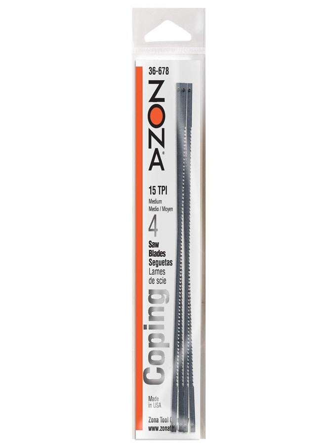 OLSON Zona 36-678 Coping Saw Blades, 6-1/2-Inch Long Between Pins, 125-Inch x 020-Inch x 15 TPI, 4-Pack - Image 2