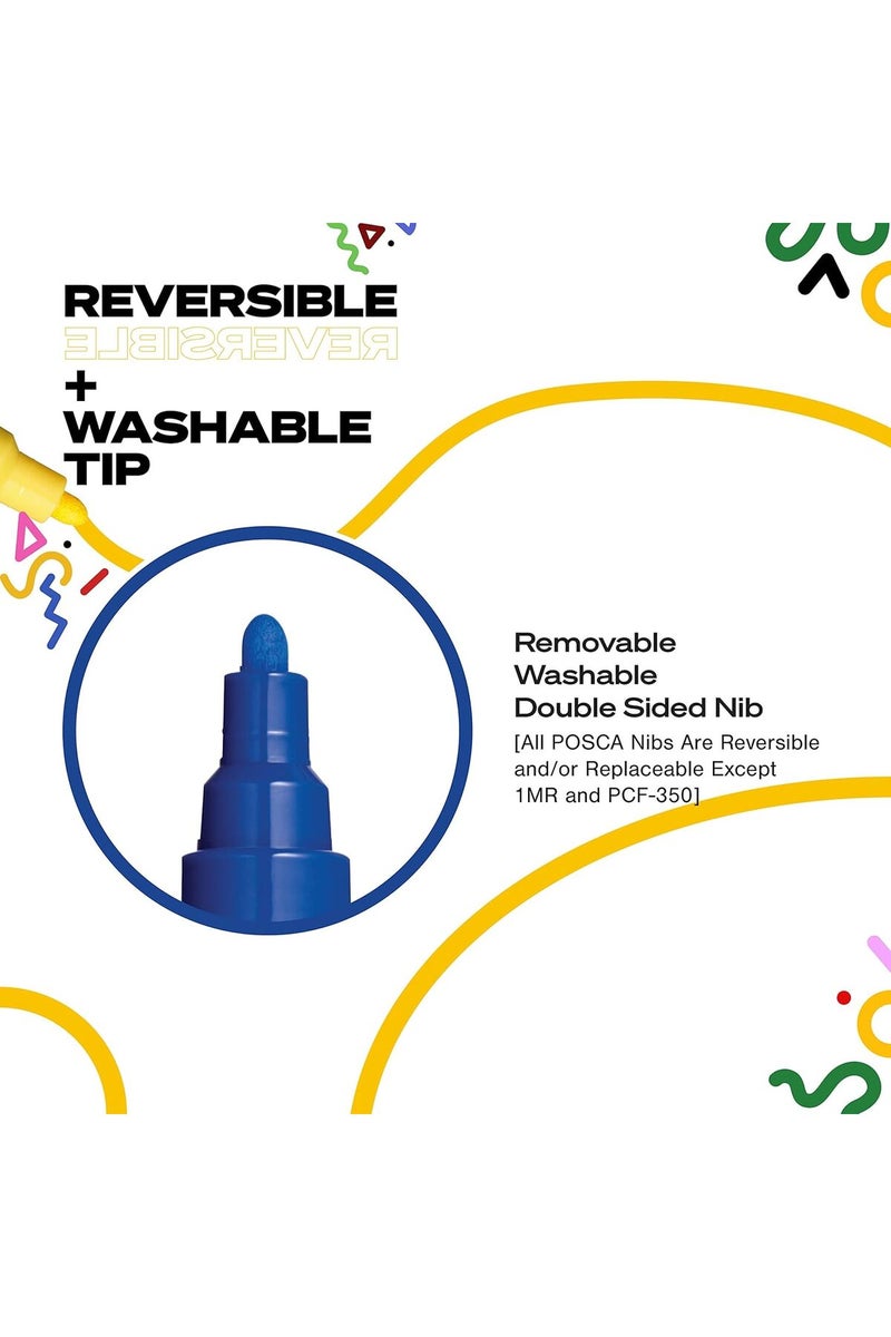 POSCA أقلام طلاء دائمة قائمة على الماء PC-5M، مجموعة من 8 (ألوان داكنة) - Image 5