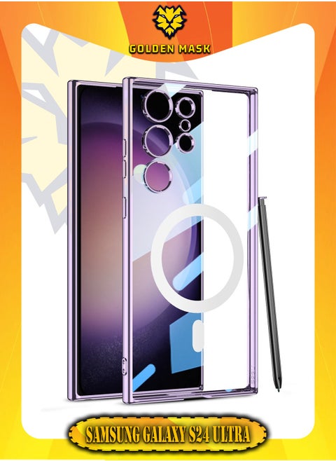 Gkk Compatible With Samsung Galaxy S24 Ultra Case TPU Phantom Support Mag_safe (Purple)