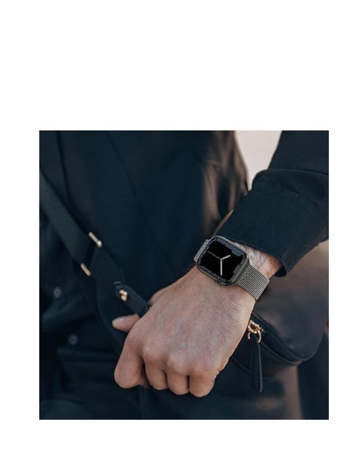 adhomax - Band mesh Metal loop Replacement Strap, Magnetic Clasp Compatible with ultra smart Watch  Steel Metal Replacement Strap, one size and Compatible with apple smart watches - Image 1