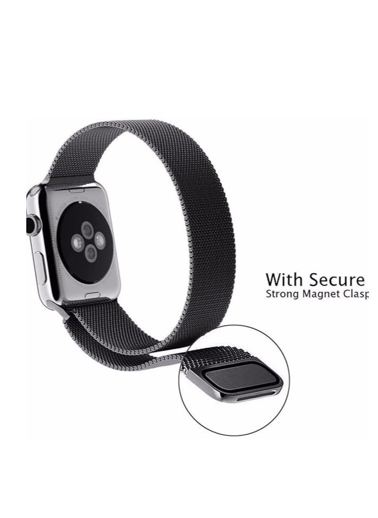 adhomax - Band mesh Metal loop Replacement Strap, Magnetic Clasp Compatible with ultra smart Watch  Steel Metal Replacement Strap, one size and Compatible with apple smart watches - Image 1