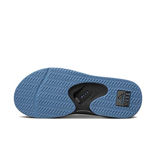 REEF Fanning Mens Bottle Opener Flip Flop, Arch Support, Durable Outsole, Water Friendly, Grey/Light Blue, 11 - Image 4