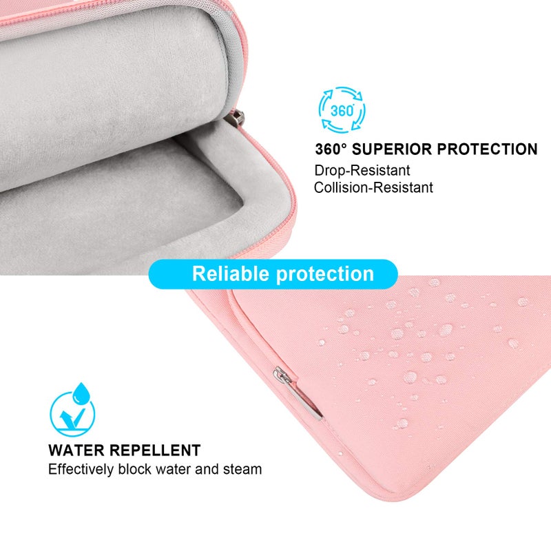 Lacdo حقيبة لابتوب كتف واقية 360° من لاكدو، حقيبة لابتوب 16 بوصة لجهاز ماك بوك برو الجديد 16 بوصة M4/M3/M2/M1 برو ماكس A3403 A3186 A2991 A2780 A2485 2024-2019، لابتوب سيرفيس 7 كوبايلوت+كمبيوتر شخصي، وردي - Image 2