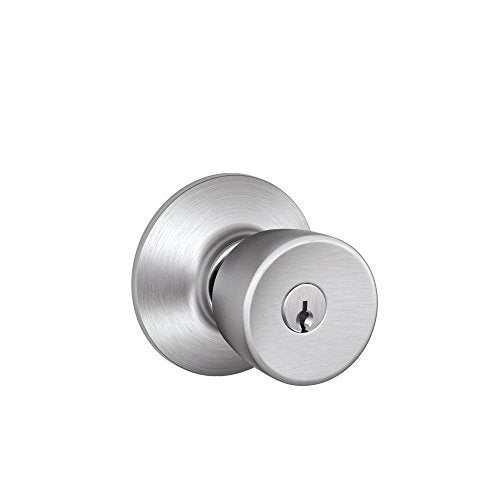 SCHLAGE F51A BEL 626 Bell Knob Keyed Entry Lock, Satin Chrome - Image 4
