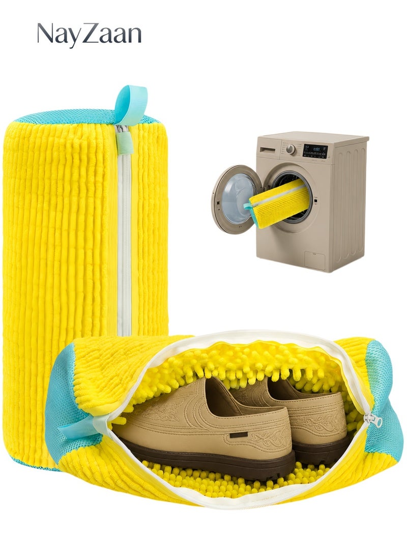NayZaan Shoe Washing Machine Bag Laundry Shoe Bag for Washer and Dryer Reusable 2pc Shoe Cleaning Bags for Sneakers 360° Deep Cleaning Machine for All Shoes Types With Self-locking Zipper - Image 1