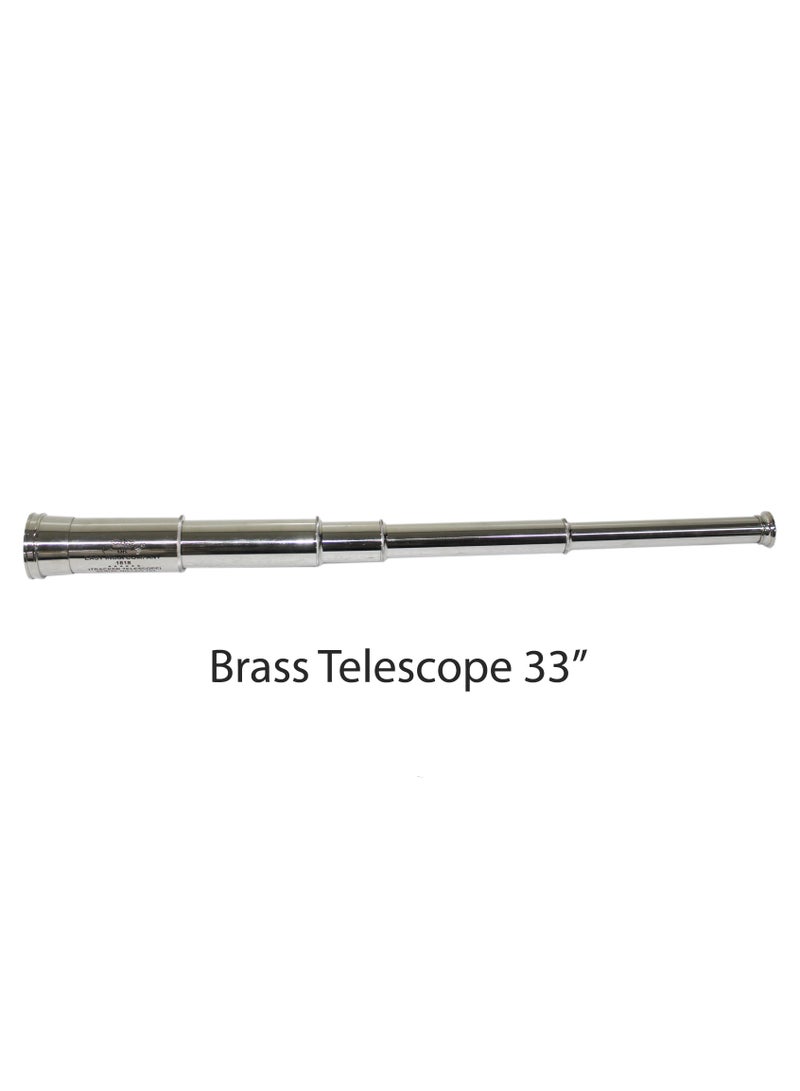 Latas Rare Nickle Finish Telescope East India Company 1818 Tracker Spyglass Scope Replica Antique 33 inch Large Vintage Souvenir-01  - Image 3