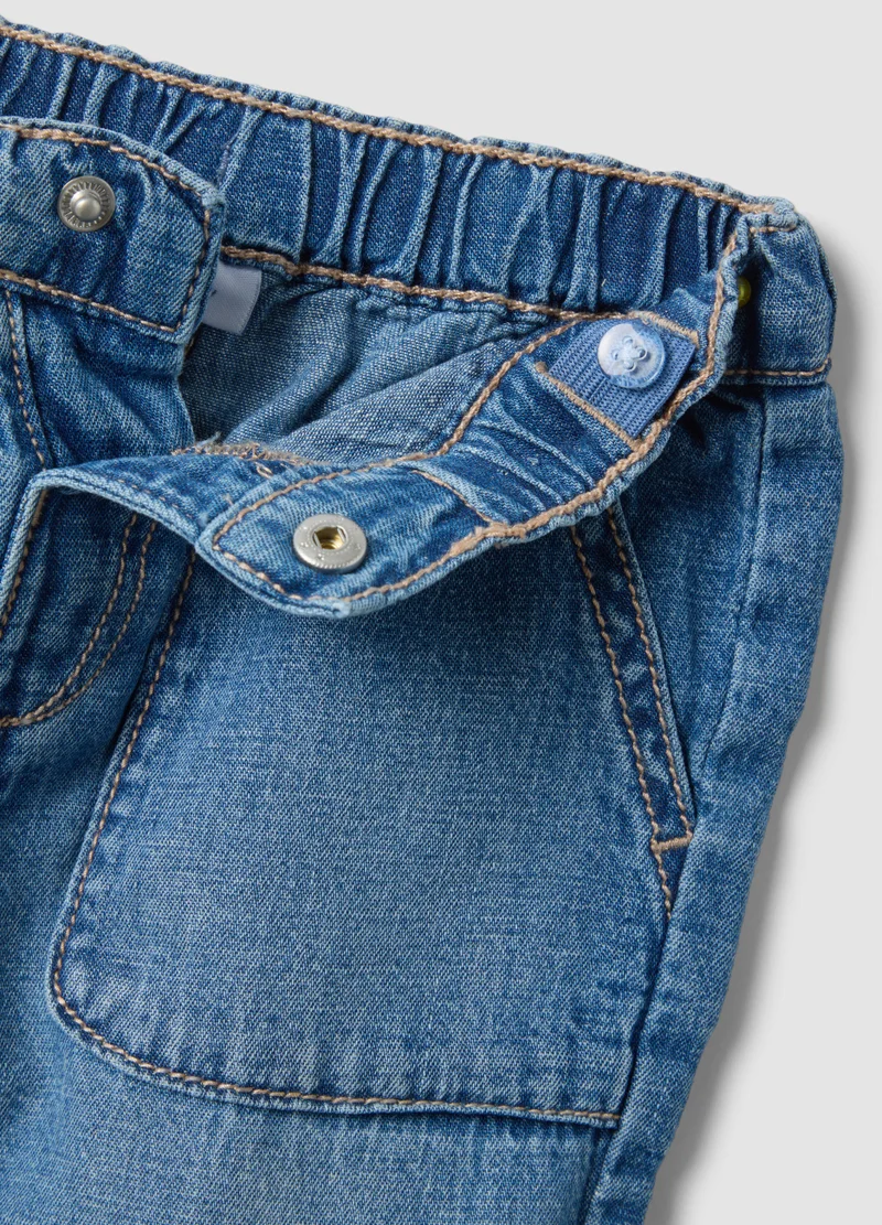 Ovs  OVS Children'S Regular Fit Blue Denim Cotton Blend Shorts for Kids | Best Price UAE
