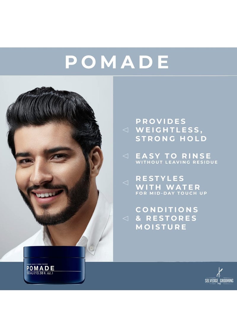 Pomade Glossing Hair Pomade For Men, Strong Hold, High Shine, Made in Italy, 3.38 fl oz - Image 3