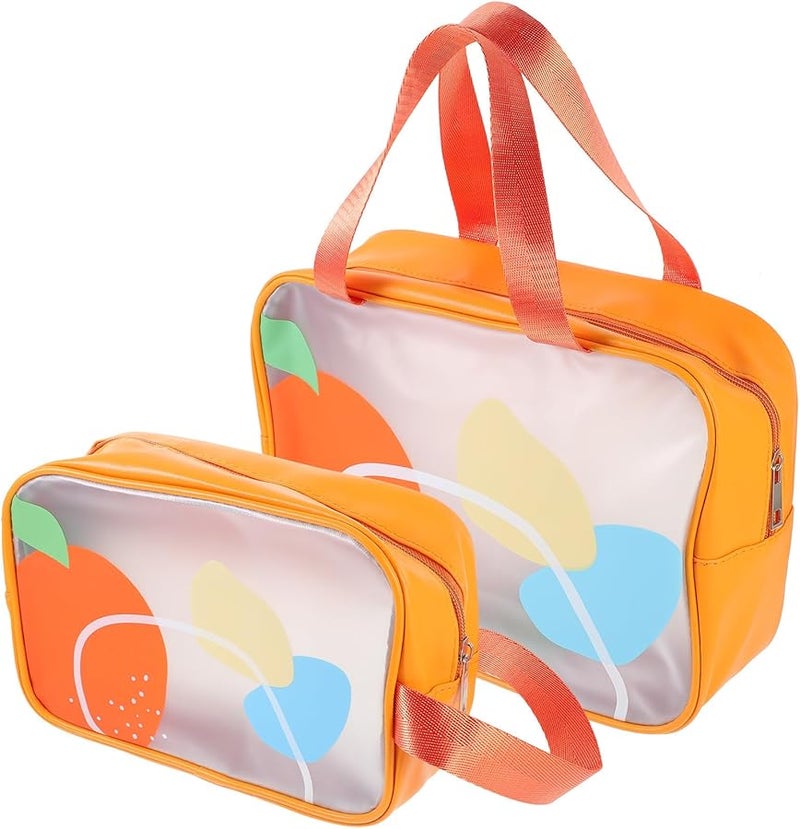 2pcs Travel Makeup Bag Set Small Medium Wet Dry Separation Portable Cosmetic Organizer - Image 1