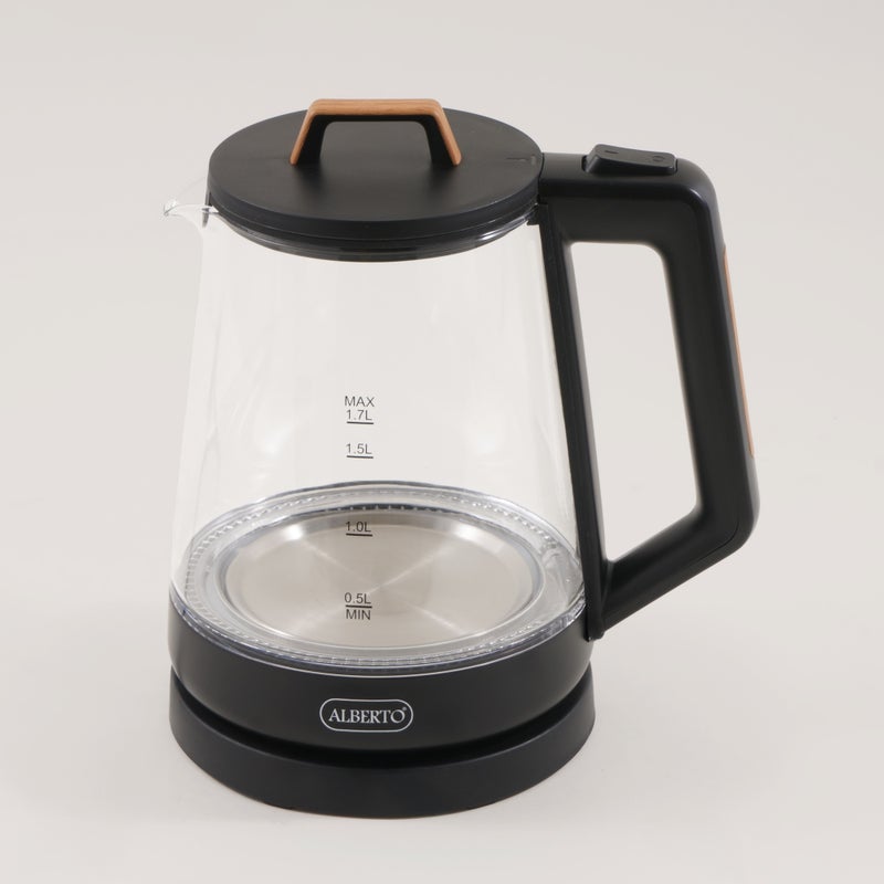 Alberto glass electric kettle, black 1.7L - Image 1