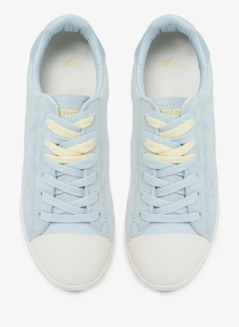 Styli  Light Blue Suede-Look Textile Sneakers for Women | Best Price UAE