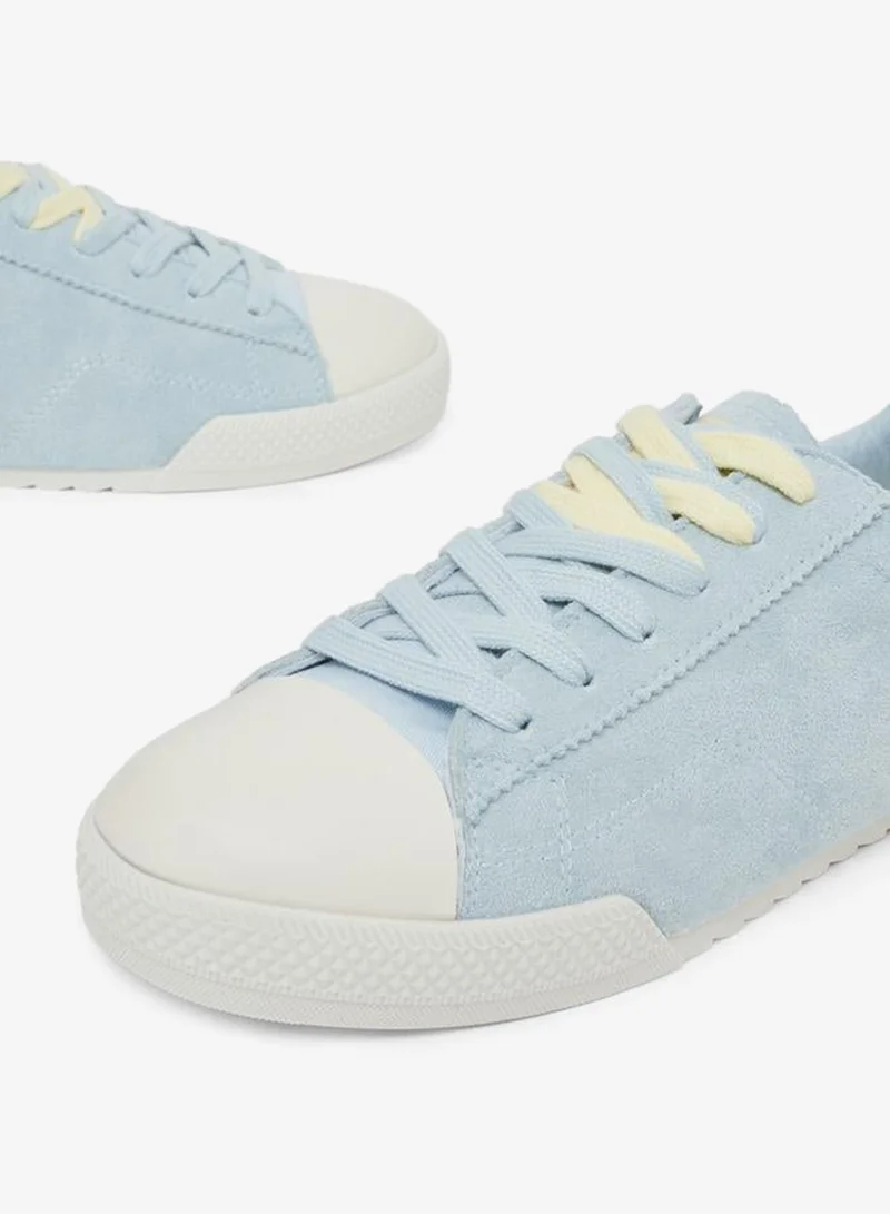 Styli  Light Blue Suede-Look Textile Sneakers for Women | Best Price UAE