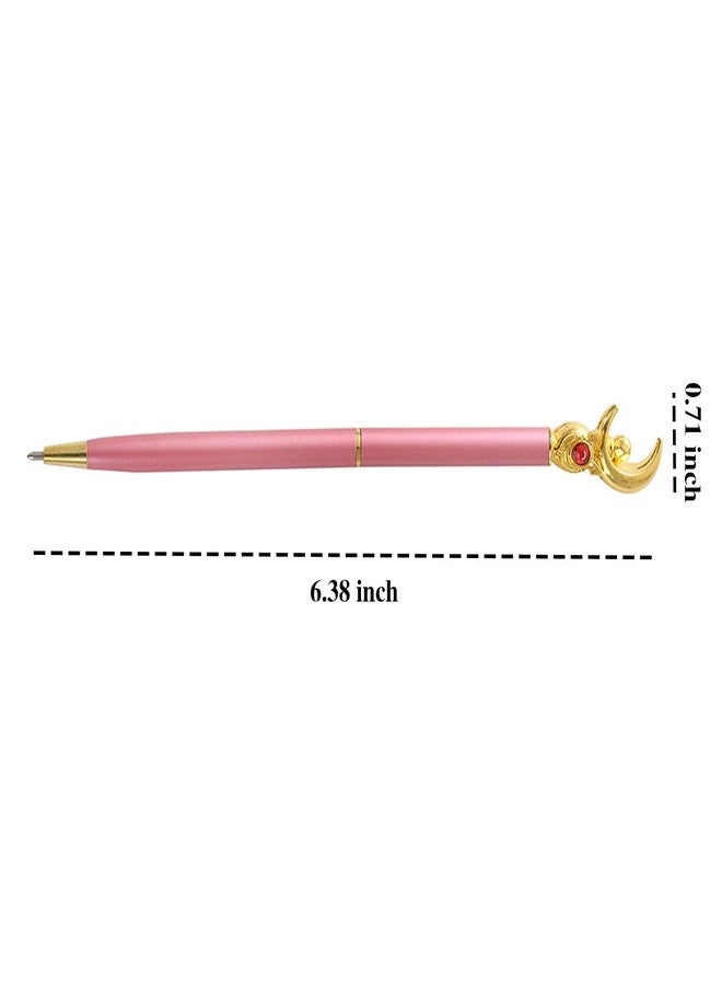 GHHQIANG 2Pcs Sailor Moon Pen School Supplies, Kawaii Stationery Set, Pink Moon Pen for School Day Students Gifts or Offices,Tip 1mm - Image 2