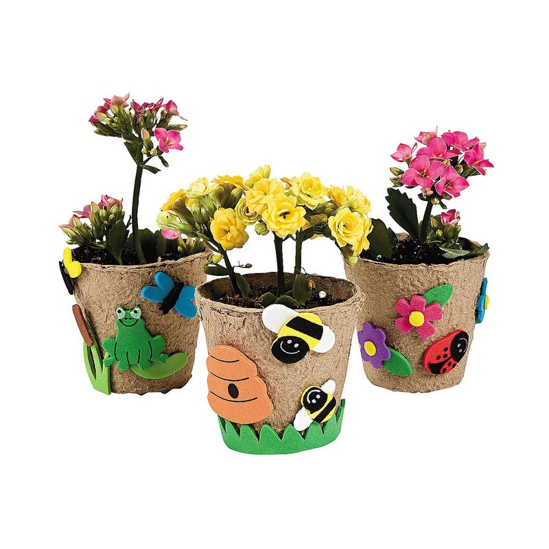 Fun Express Garden Pot Craft Kit – DIY Spring Painting Activity for Kids – Fun Home & Classroom Art Project for Creative Learning & Decorations – Perfect for Parties & Gifts – 12 Pieces - Image 4