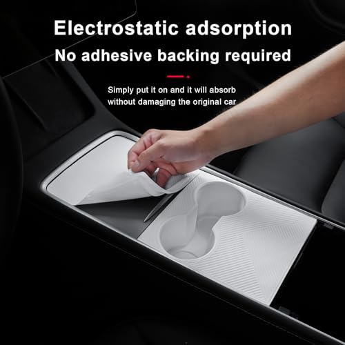 Fannasi Center Console Silicone Wrap Kit with Cup Holder for Tesla Model 3 2021-2023 / Model Y 2021-2024 (White) - Image 3