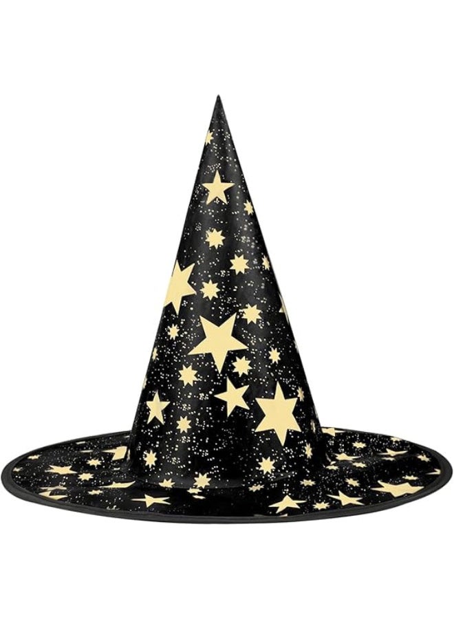عالية الجودة زي عباءة ساحرة الهالوين بنمط نجمة مع قبعة وحقيبة قرع للأطفال باللون الأسود - Image 3