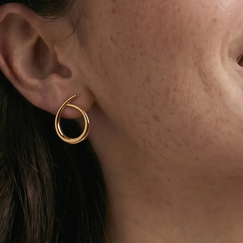 Palmonas  PALMONAS Minimalist Hoop Earrings for Women | 18K Gold Plated, Waterproof & Anti-Tarnish for Women | Best Price UAE