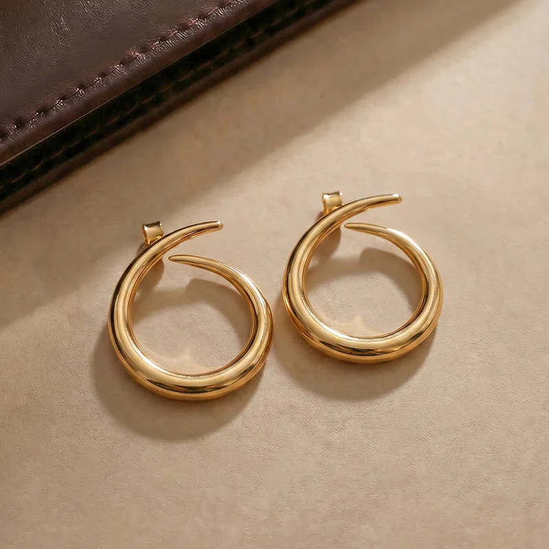 Palmonas 18K Gold Tone Plated Minimalist Hoop Earrings For Women - Waterproof & Anti-Tarnish