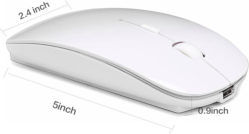 PEIBO Bluetooth Wireless Mouse for Laptop mac MacBook ipad MacBook air MacBook pro pc Desktop Computer Windows Chromebook Notebook (White) - Image 4
