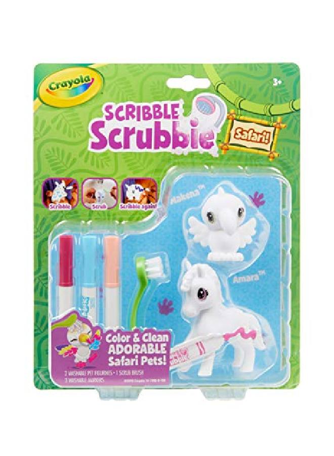 Crayola Scribble Scrubbie Safari 2 Pack Animal Toy Set Age 3+ Zebra/Bird - Image 1